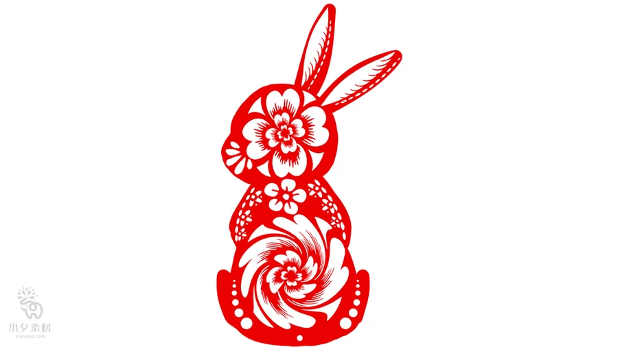 2023年兔年新年春节金箔剪纸雕刻元素图案图形png免扣PSD设计素材【002】
